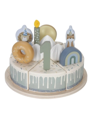 Pastel Cumple Madera Essentials de Little Dutch Azul