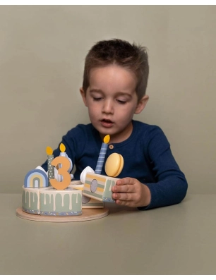 Pastel Cumple Madera Essentials de Little Dutch Azul