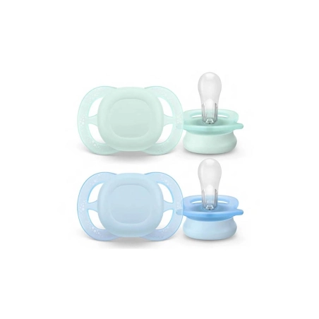 2 Chupetes Ultra Star 0-2 Meses Philips Avent Azul
