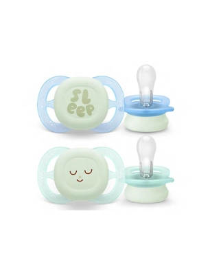 2 Chupetes Ultra Star Nocturnos 0-2 Meses Philips Avent Azul