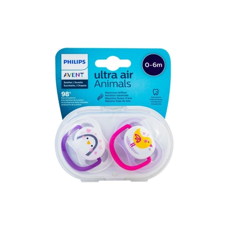 2 Chupetes Ultra Air 0-6 Meses de Philips Avent