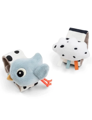 Pulseras Sonajeros Happy Clouds de Done by Deer Azul