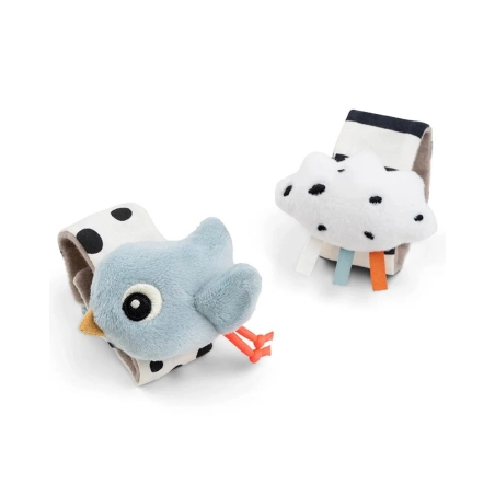 Pulseras Sonajeros Happy Clouds de Done by Deer Azul