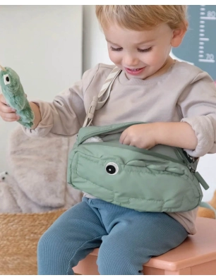 Riñonera Infantil Acolchada Croco de Done by Deer Verde