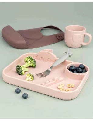 Plato Compartimentos Peekaboo Deer Friends de Done by Deer Rosa