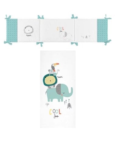 Edredón + Protector y cojín 62x125 Cool Zoo de Pirulos