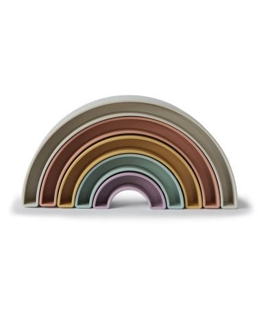 Juguete Apilar Arcoiris de Mushie Tropical
