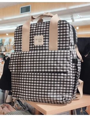 Mochila Maternal I Love Vichy de Walking Mum Negro