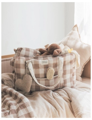 Bolsa de Maternidad Camila de Babyshower Vichy Caramel