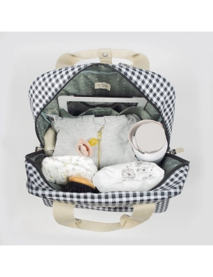 Mochila Maternal I Love Vichy de Walking Mum Negro