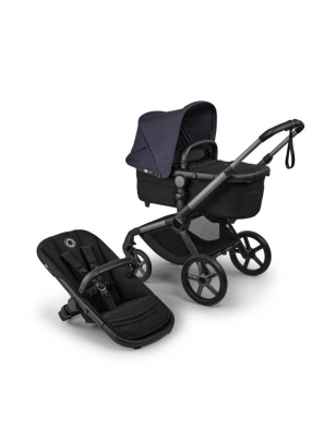 Cochecito 2 piezas Bugaboo Fox 5 Renew Grafito/Negro Clásico Capota Azul Indigo