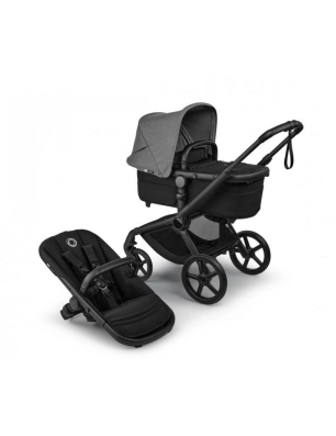 Cochecito 2 piezas Bugaboo Fox 5 Renew Negro/Negro Clásico Capota Gris Lunar