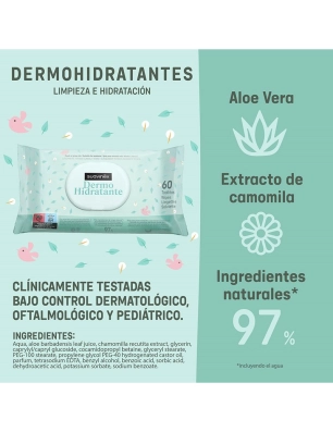 Diseño con información sobre las Toallitas Húmedas de Suavinex