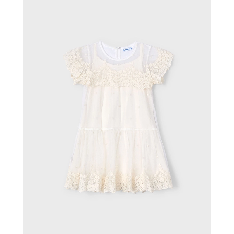 Vestido Tul Bordado De Mayoral Vestido Tul Bordado De Mayoral