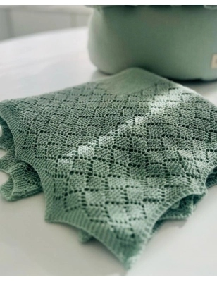 Toquilla de Perlé de Giraffa Bianca e Blu Mint