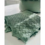 Toquilla de Perlé de Giraffa Bianca e Blu Mint