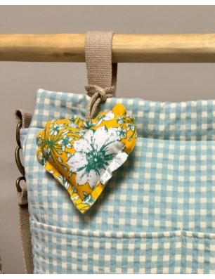 Colgante Corazón Summer de Giraffa Bianca e Blu Flores Mostaza