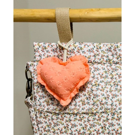 Colgante Corazón Summer de Giraffa Bianca e Blu Bordado Coral