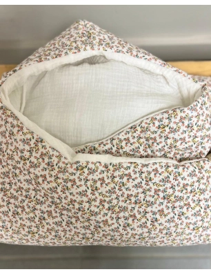 Saco Cuco con Capucha Rosela Interior Bambula de Giraffa Bianca e Blu