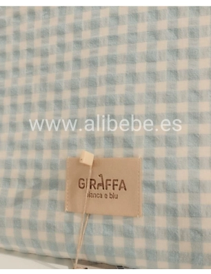 Saco Cuco Luigi Interior Bambula de Giraffa Bianca e Blu Aqua