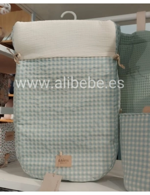 Saco Cuco Luigi Interior Bambula de Giraffa Bianca e Blu Aqua