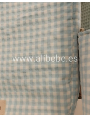 Saco Cuco Luigi Interior Bambula de Giraffa Bianca e Blu Aqua