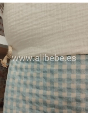 Saco Cuco Luigi Interior Bambula de Giraffa Bianca e Blu Aqua