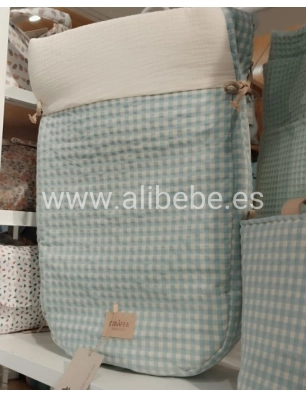 Saco Cuco Luigi Interior Bambula de Giraffa Bianca e Blu Aqua