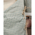 Saco Cuco Capucha Luigi Interior Bambula de Giraffa Bianca e Blu Aqua