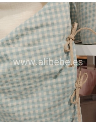 Saco Cuco Capucha Luigi Interior Bambula de Giraffa Bianca e Blu Aqua