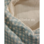 Saco Cuco Capucha Luigi Interior Bambula de Giraffa Bianca e Blu Aqua