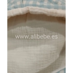 Saco Cuco Capucha Luigi Interior Bambula de Giraffa Bianca e Blu Aqua