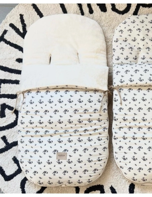 Saco Silla Buga Greta Pelo Crema de Giraffa Bianca e Blu