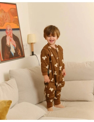 Saco de Dormir de Entretiempo Pies Calcetín y Manga de Molis&Co Teddy Mocca