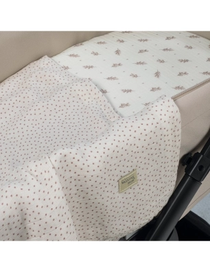 Sábana Bajera para Capazo con Muselina Mimosa de Walking Mum Rosa