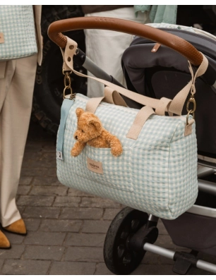 Bolsa Zip Luigi de Giraffa Bianca e Blu Aqua