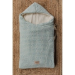 Saco Cuco Capucha Luigi Interior Bambula de Giraffa Bianca e Blu Aqua