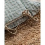 Saco Cuco Capucha Luigi Interior Bambula de Giraffa Bianca e Blu Aqua