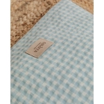 Saco Cuco Capucha Luigi Interior Bambula de Giraffa Bianca e Blu Aqua