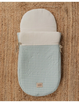 Saco Cuco Luigi Interior Bambula de Giraffa Bianca e Blu Aqua