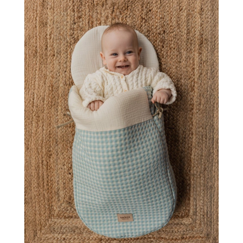 Saco Cuco Luigi Interior Bambula de Giraffa Bianca e Blu Saco Cuco Luigi Interior Bambula de Giraffa Bianca e Blu