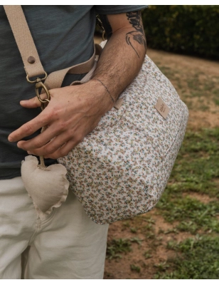 Bolsa Zip Rosela de Giraffa Bianca e Blu