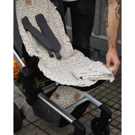 Colchoneta Recta con Volante Rosela de Giraffa Bianca e Blu