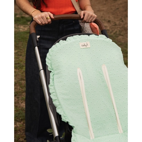 Colchoneta Standard Summer 25 de Giraffa Bianca e Blu Bordado Mint