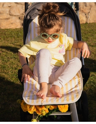Colchoneta Standard Summer 25 de Giraffa Bianca e Blu Rayas Yellow