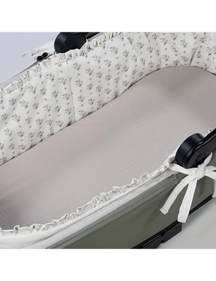 Interior Capazo con Sábana Botton de Walking Mum Flores