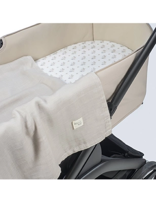 Sábana Cuco con Muselina Botton de Walking Mum Flores