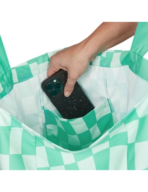 Bolsa de playa Dock & Bay Check Green