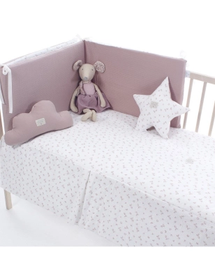 Colcha con Protector Flavia de Uzturre Rosa Empolvado