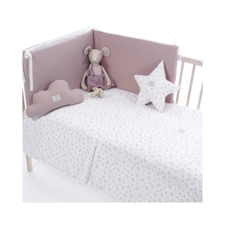 Colcha con Protector Flavia de Uzturre Rosa Empolvado
